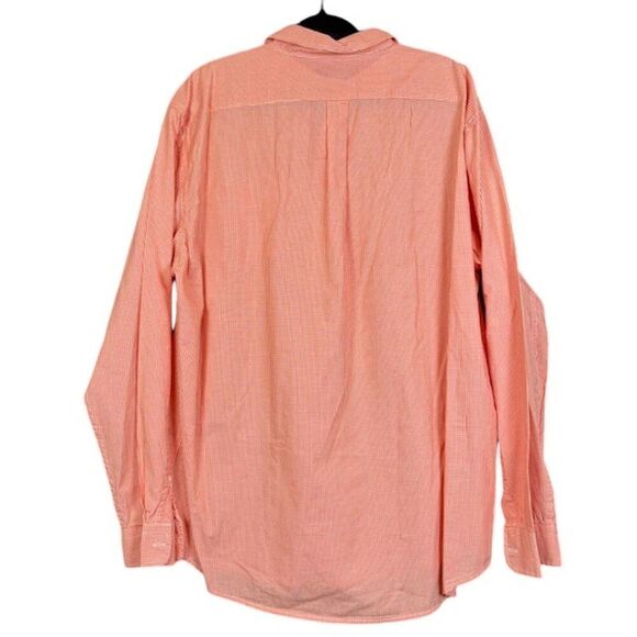 Gap Men's Button Front Dress Shirt Orange White Gingham Check Cotton Size XXL - Picture 8 of 9